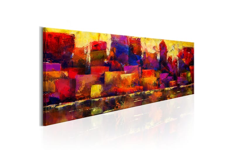 Tavla Colourful City Skyline 135X45 Flerfärgad - Artgeist sp. z o. o. - Inredning & dekor - Tavlor & konst - Canvastavla