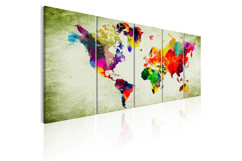 Tavla Colourful Continents 225X90 Flerfärgad|Vit - Artgeist sp. z o. o. - Inredning & dekor - Tavlor & konst - Canvastavla