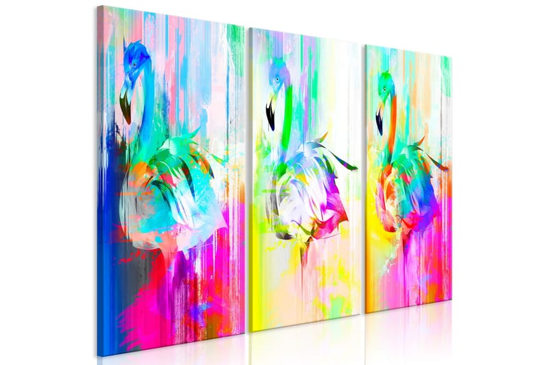 Tavla Colourful Flamingos 3 Parts 90x60, Artgeist sp. z o. o.