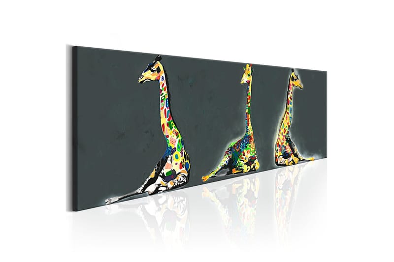 Tavla Colourful Giraffes 135x45 - Inredning & dekor - Tavlor & konst - Canvastavla