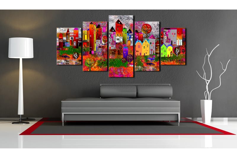 Tavla Colourful Small Town 100x50 - Artgeist sp. z o. o. - Inredning & dekor - Tavlor & konst - Canvastavla