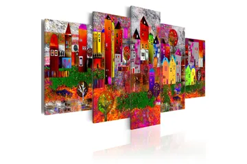 Tavla Colourful Small Town 100x50 - Artgeist sp. z o. o. - Inredning & dekor - Tavlor & konst - Canvastavla