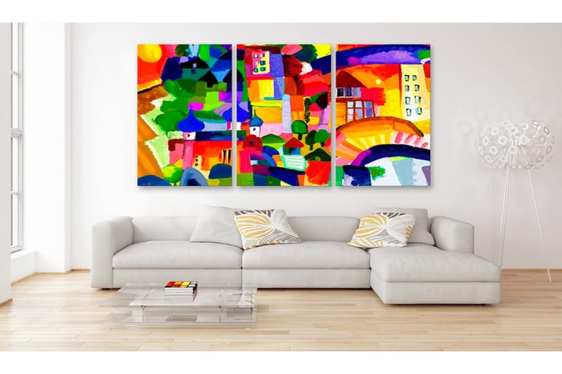 Tavla Colourful Town 120x60, Artgeist sp. z o. o.