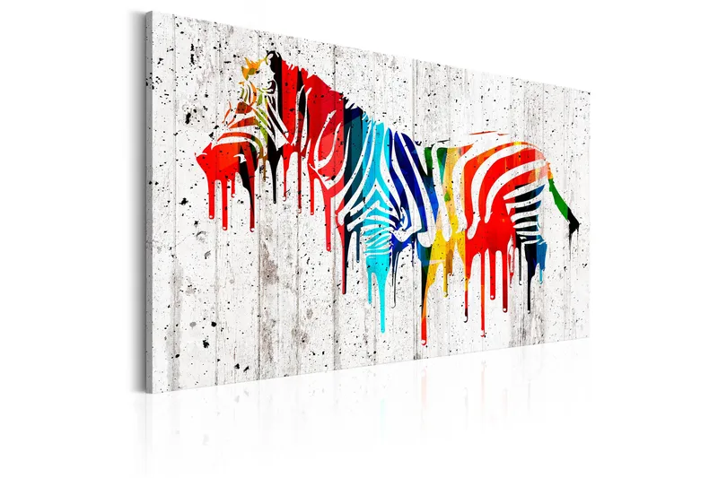 Tavla Colourful Zebra 120x80, Artgeist sp. z o. o.