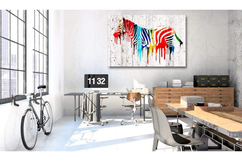 Tavla Colourful Zebra 120x80 - Artgeist sp. z o. o. - Inredning & dekor - Tavlor & konst - Canvastavla