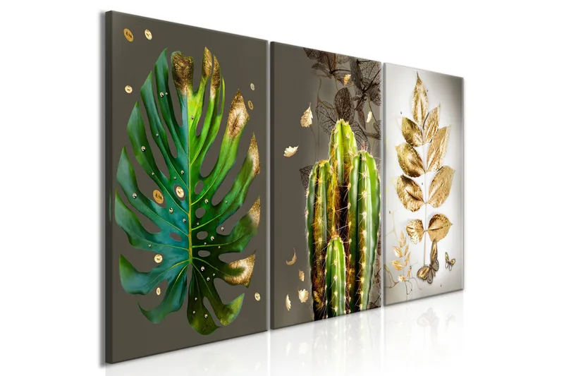 Tavla Covered In Gold 3 Parts 120x60 - Artgeist sp. z o. o. - Inredning & dekor - Tavlor & konst - Canvastavla