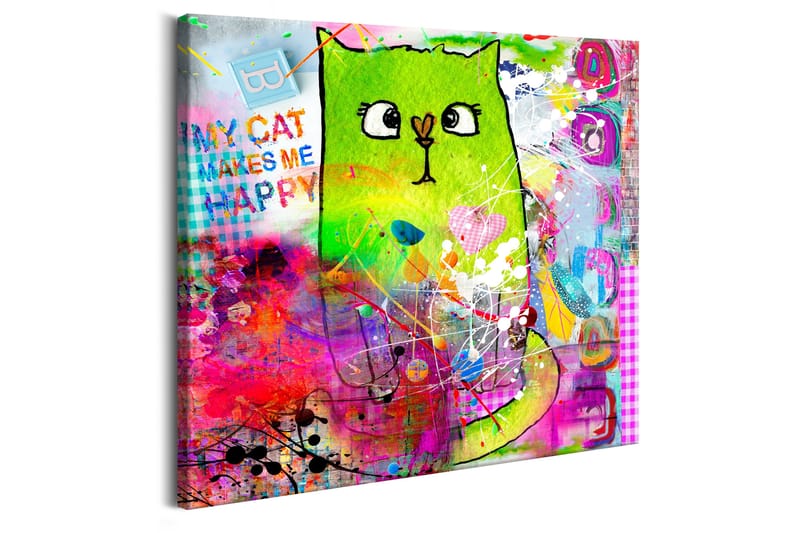 Tavla Crazy Cat 40x40 - Artgeist sp. z o. o. - Inredning & dekor - Tavlor & konst - Canvastavla
