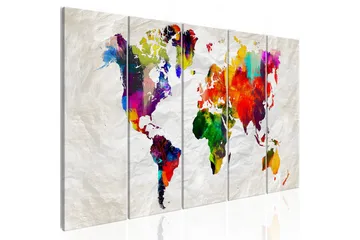 Tavla Crumpled Map 225x90 - Artgeist sp. z o. o. - Inredning & dekor - Tavlor & konst - Canvastavla