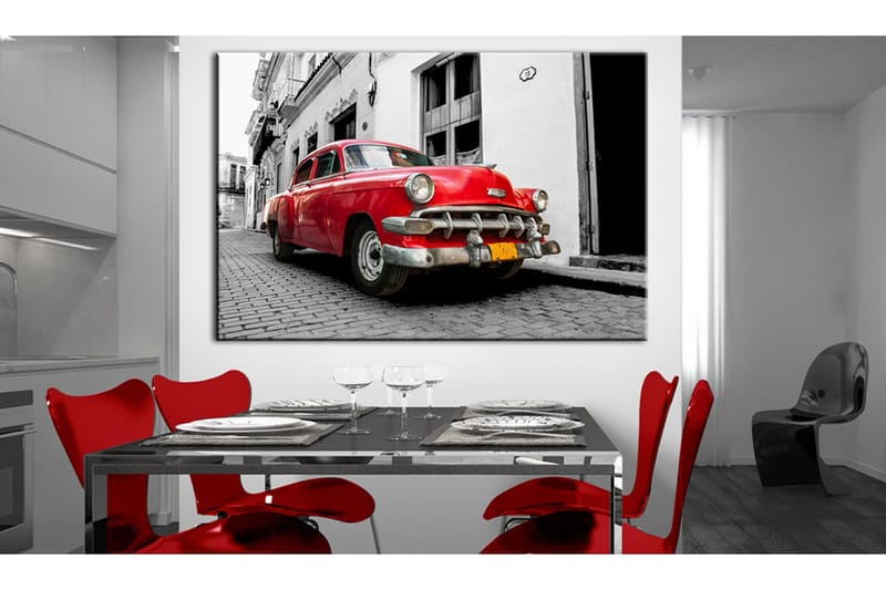 Tavla Cuban Classic Car (Red) 90x60 - Artgeist sp. z o. o. - Inredning & dekor - Tavlor & konst - Canvastavla