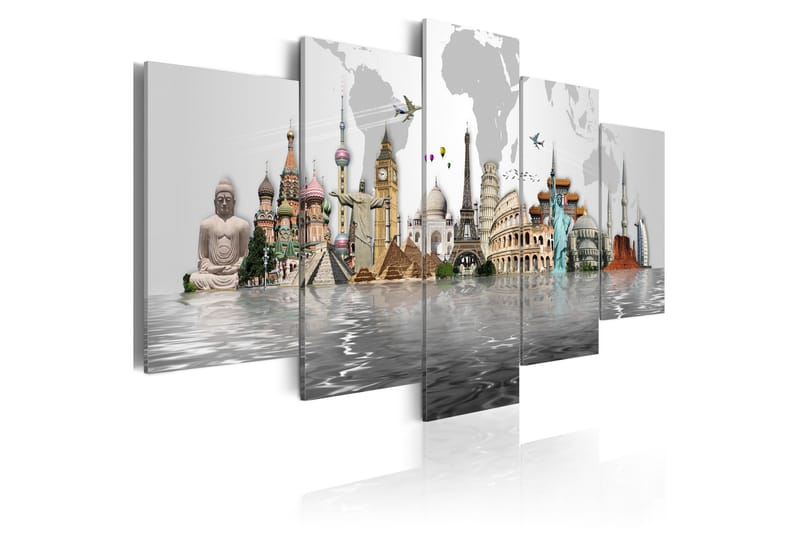 Tavla Cultural Monuments 100X50 Grå|Vit, Artgeist sp. z o. o.