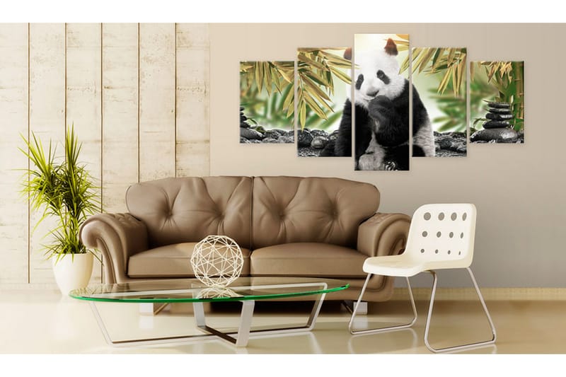 Tavla Cute Panda Bear 100X50 Flerfärgad - Artgeist sp. z o. o. - Inredning & dekor - Tavlor & konst - Canvastavla