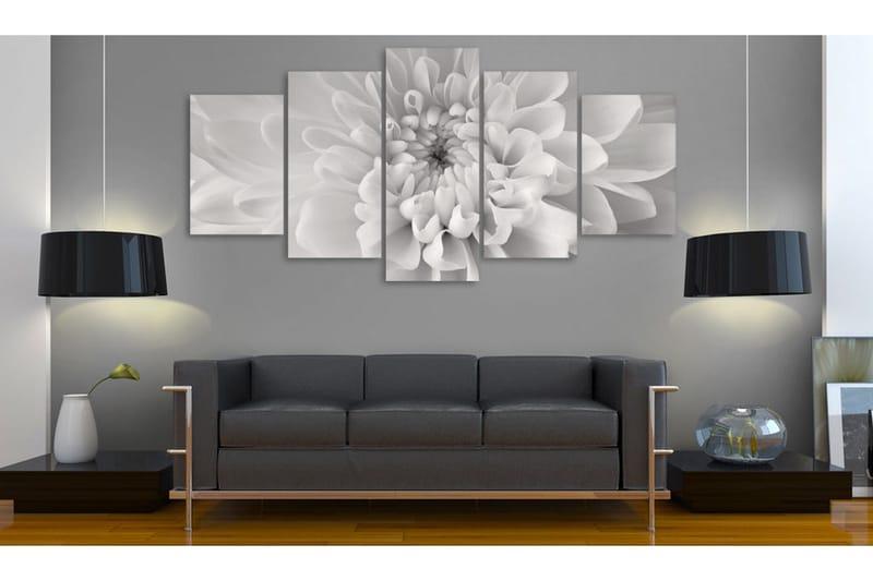 Tavla Dahlia Flower In Grey Shades 200x100 - Artgeist sp. z o. o. - Inredning & dekor - Tavlor & konst - Canvastavla