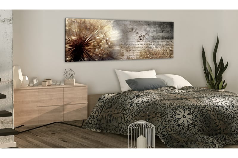 Tavla Dandelion On Concrete 150X50 Brun - Artgeist sp. z o. o. - Inredning & dekor - Tavlor & konst - Canvastavla