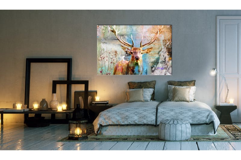 Tavla Deer on Wood 120x80, Artgeist sp. z o. o.