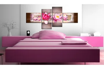 Tavla Delicate Water Lilies 200x90 - Artgeist sp. z o. o. - Inredning & dekor - Tavlor & konst - Canvastavla