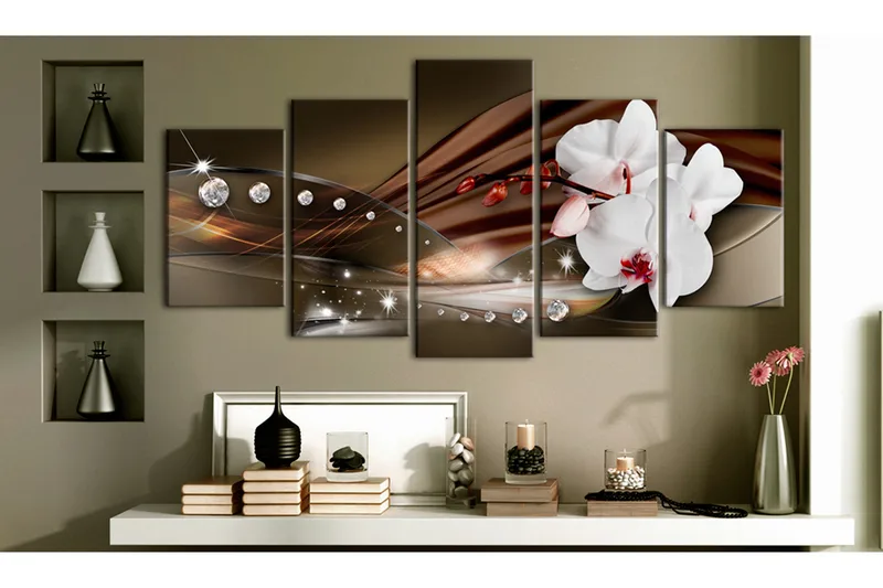 Tavla Diamond Glimmer 100X50 Brun|Vit - Artgeist sp. z o. o. - Inredning & dekor - Tavlor & konst - Canvastavla