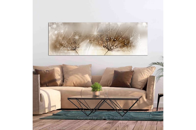 Tavla Drops Of Dew 1 Part Brown Narrow 135X45 Beige - Artgeist sp. z o. o. - Inredning & dekor - Tavlor & konst - Canvastavla