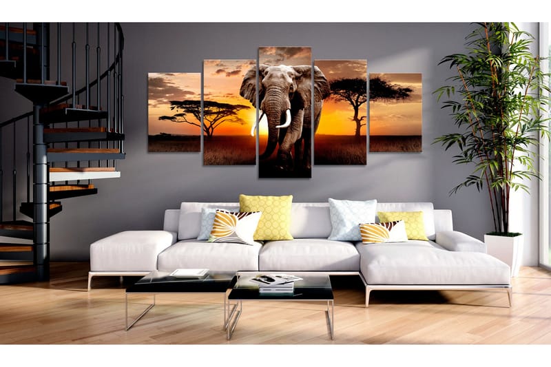 Tavla Elephant Migration 100x50 - Artgeist sp. z o. o. - Inredning & dekor - Tavlor & konst - Canvastavla
