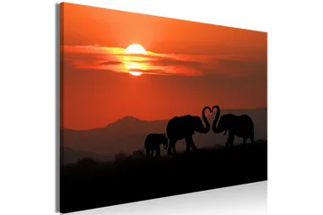 Tavla Elephants in Love (1 Part) Wide 90x60 - Artgeist sp. z o. o. - Inredning & dekor - Tavlor & konst - Canvastavla