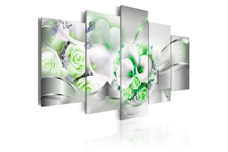 Tavla Emerald Bouquet 100X50 Vit - Artgeist sp. z o. o. - Canvastavla