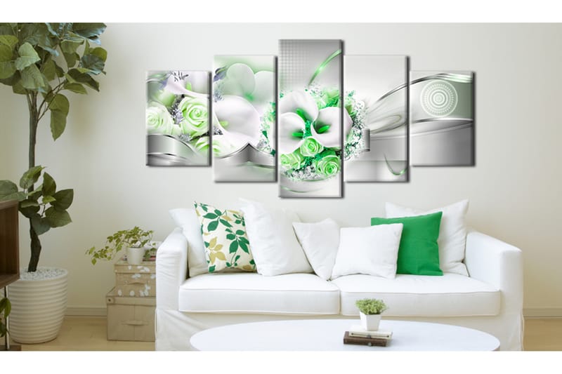 Tavla Emerald Bouquet 100X50 Vit - Artgeist sp. z o. o. - Inredning & dekor - Tavlor & konst - Canvastavla
