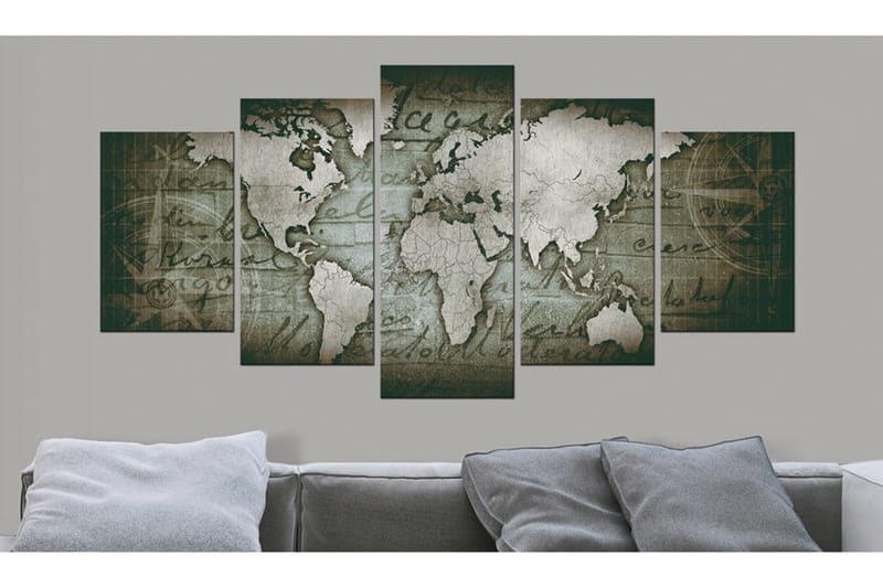 Tavla Emerald Map 100x50 - Artgeist sp. z o. o. - Inredning & dekor - Tavlor & konst - Canvastavla