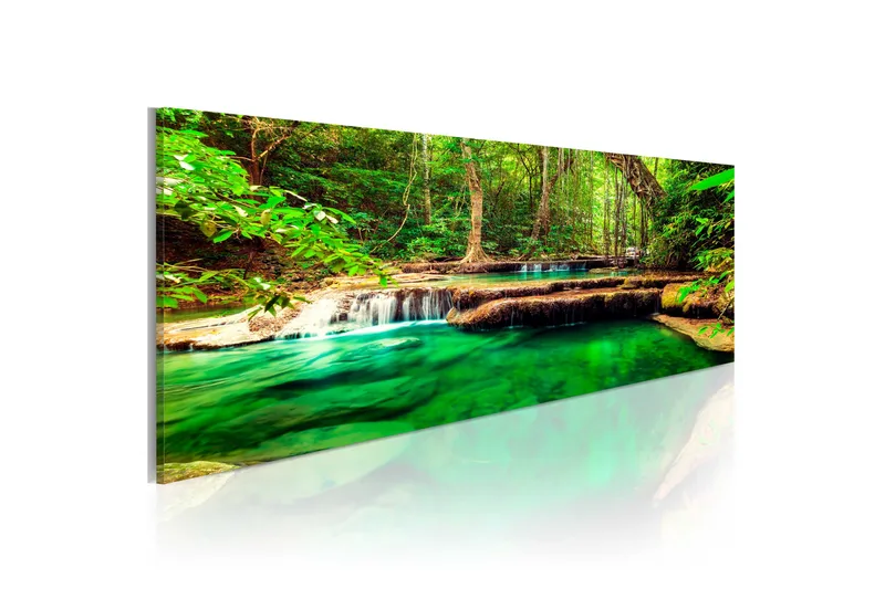 Tavla Emerald Waterfall 135x45, Artgeist sp. z o. o.