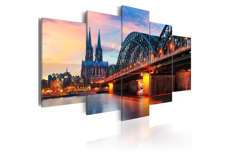 Tavla Evening In Cologne 100X50 Flerfärgad|Vit, Artgeist sp. z o. o.