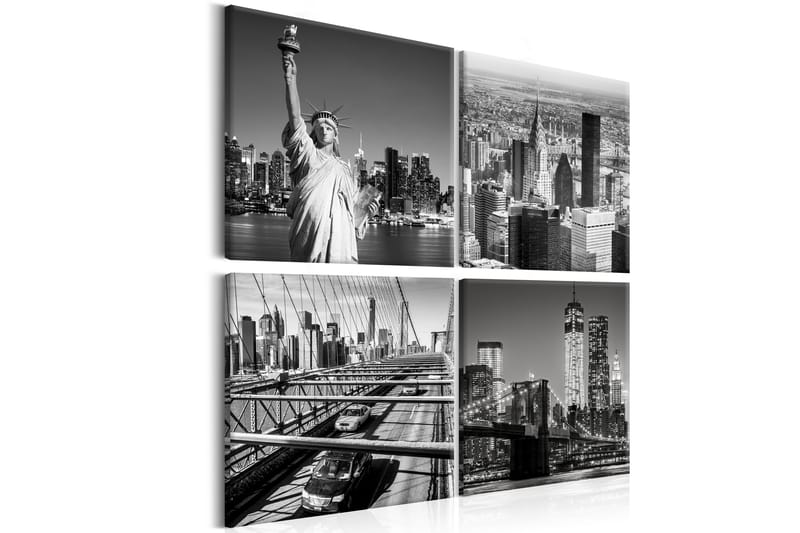 Tavla Faces Of New York 40X40 Vit - Artgeist sp. z o. o. - Inredning & dekor - Tavlor & konst - Canvastavla