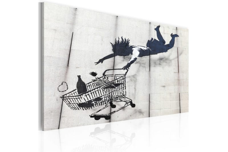 Tavla Falling Woman With Supermarket Trolley Banksy 60x40, Artgeist sp. z o. o.