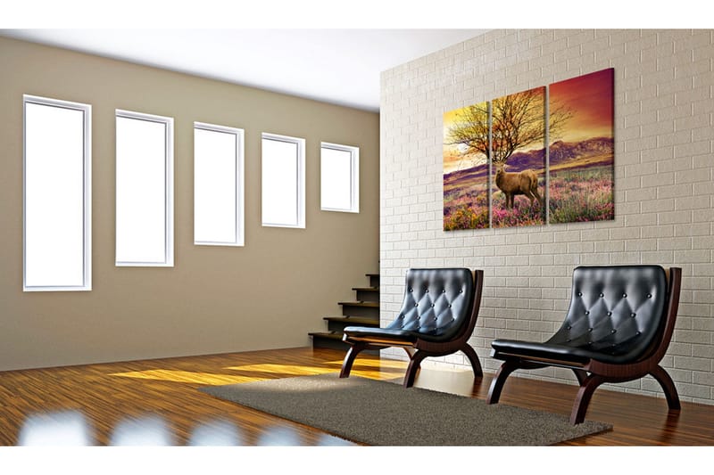Tavla Fancy Hjorthorn Triptych 120x80 - Artgeist sp. z o. o. - Inredning & dekor - Tavlor & konst - Canvastavla