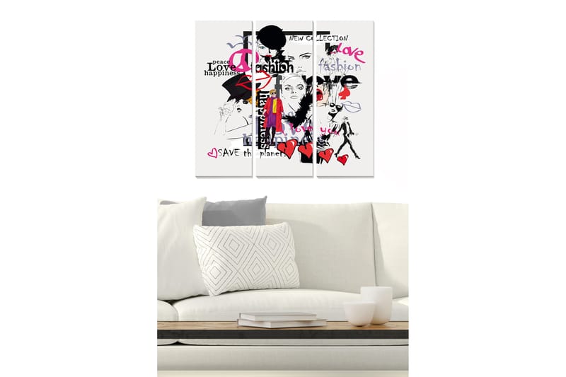 Tavla Fashion 3-Pack Flerfärgad 20X50 - 20x50 cm - Inredning & dekor - Tavlor & konst - Canvastavla