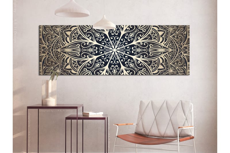 TAVLA Feathers (1 Part) Brown Narrow 120x40 - Artgeist sp. z o. o. - Inredning & dekor - Tavlor & konst - Canvastavla
