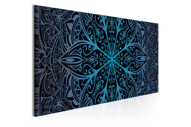 TAVLA Feathers (1 Part) Blue Narrow 150x50 - Artgeist sp. z o. o. - Inredning & dekor - Tavlor & konst - Canvastavla