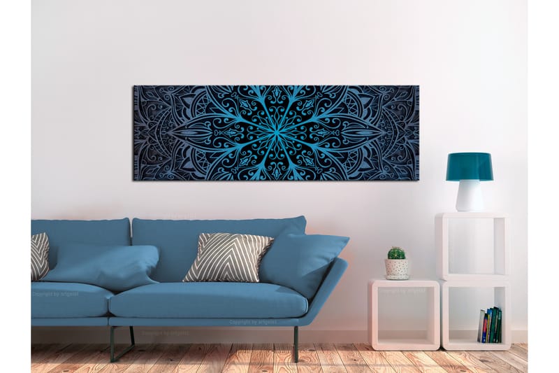 TAVLA Feathers (1 Part) Blue Narrow 150x50, Artgeist sp. z o. o.