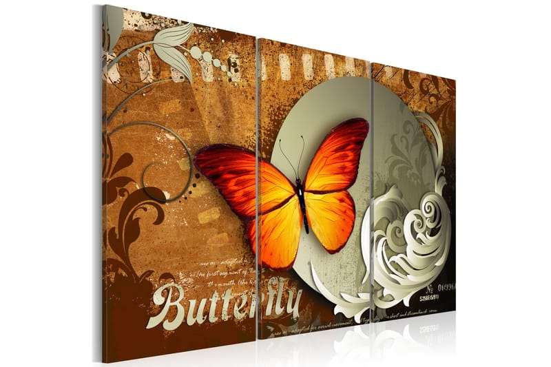 Tavla Fiery Butterfly And Full Moon 90x60, Artgeist sp. z o. o.