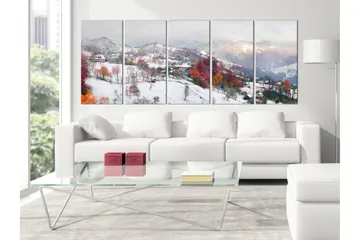 Tavla First Snow 5 Parts Narrow 200x80 - Artgeist sp. z o. o. - Inredning & dekor - Tavlor & konst - Canvastavla