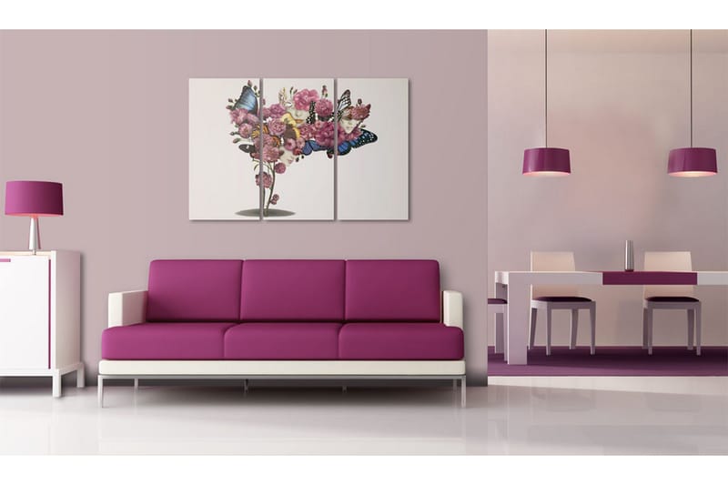 Tavla Fjärilar, blommor och karneval 90x60 - Artgeist sp. z o. o. - Inredning & dekor - Tavlor & konst - Canvastavla