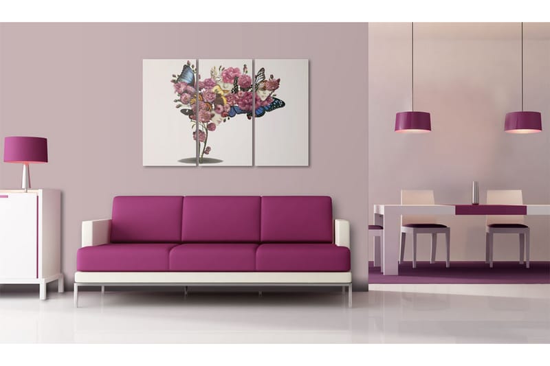TAVLA Fjärilar, blommor och karneval 90x60 - Artgeist sp. z o. o. - Inredning & dekor - Tavlor & konst - Canvastavla