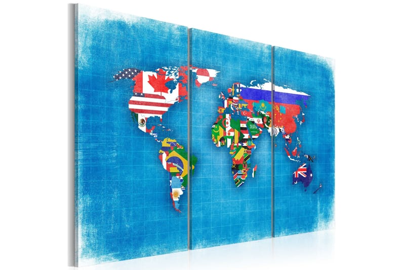 Tavla Flags Of The World Triptych 60x40, Artgeist sp. z o. o.