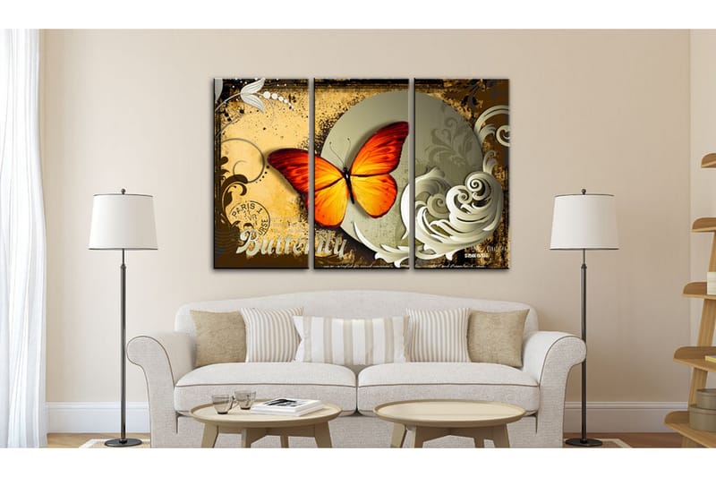 Tavla Flight Of A Butterfly 90X60 Orange|Flerfärgad - Artgeist sp. z o. o. - Inredning & dekor - Tavlor & konst - Canvastavla