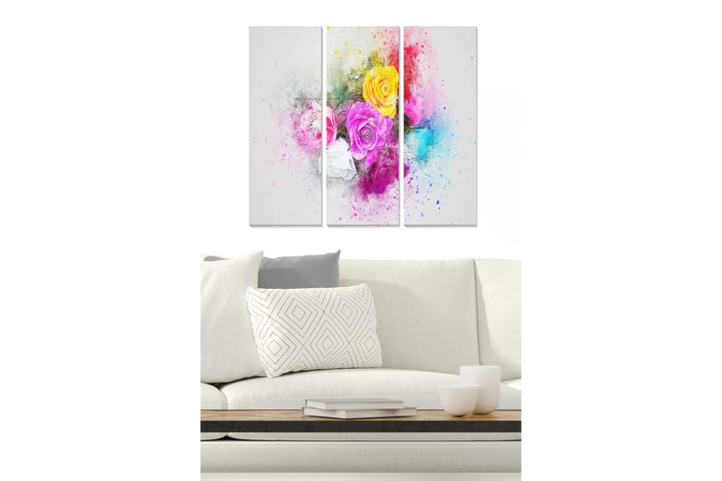 Tavla Floral 3-Pack Flerfärgad 20X50 - 20x50 cm - Inredning & dekor - Tavlor & konst - Canvastavla