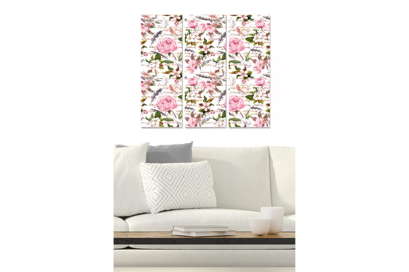 Tavla Floral 3-Pack Flerfärgad 20X50 - 20x50 cm - Inredning & dekor - Tavlor & konst - Canvastavla