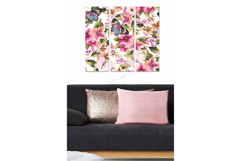 Tavla Floral 3-Pack Flerfärgad 20X50 - 20x50 cm - Inredning & dekor - Tavlor & konst - Canvastavla