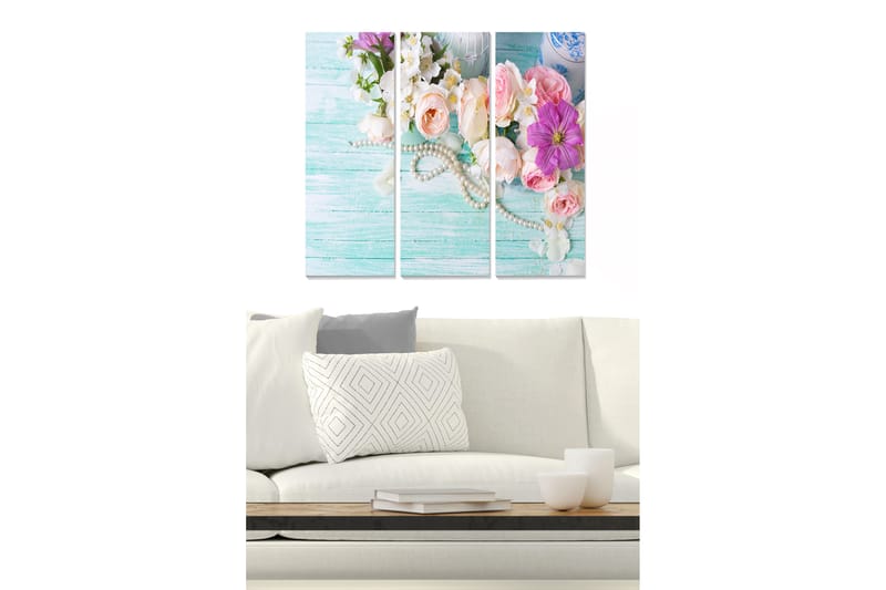 Tavla Floral 3-Pack Flerfärgad 20X50 - 20x50 cm - Inredning & dekor - Tavlor & konst - Canvastavla