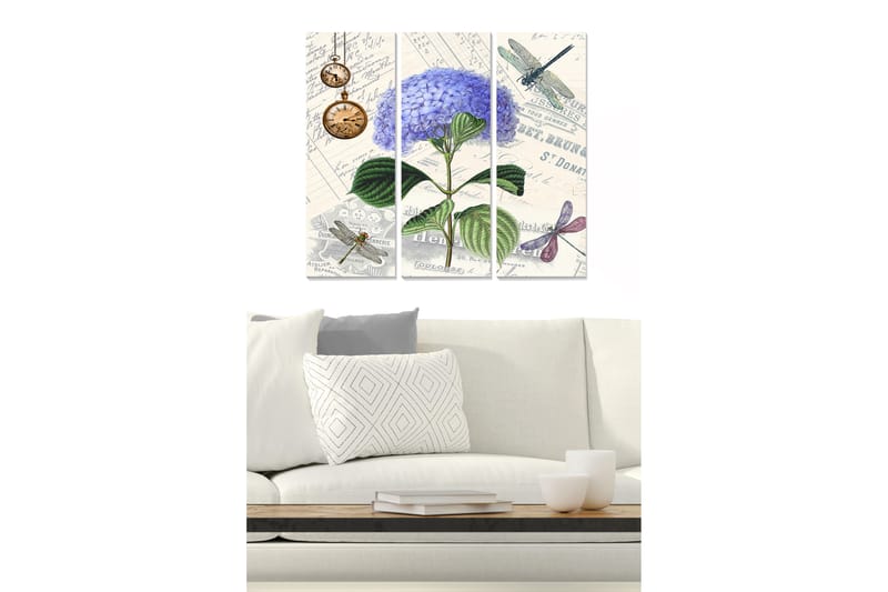 Tavla Floral 3-Pack Flerfärgad 20X50 - 20x50 cm - Inredning & dekor - Tavlor & konst - Canvastavla