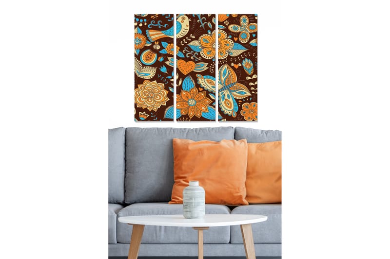 Tavla Floral 3-Pack Flerfärgad 20X50 - 20x50 cm - Inredning & dekor - Tavlor & konst - Canvastavla