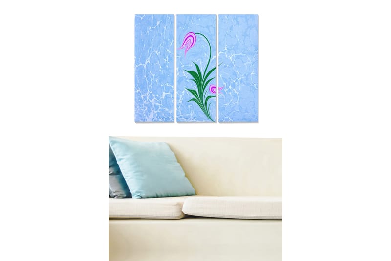 Tavla Floral 3-Pack Flerfärgad 20X50 - 20x50 cm - Inredning & dekor - Tavlor & konst - Canvastavla