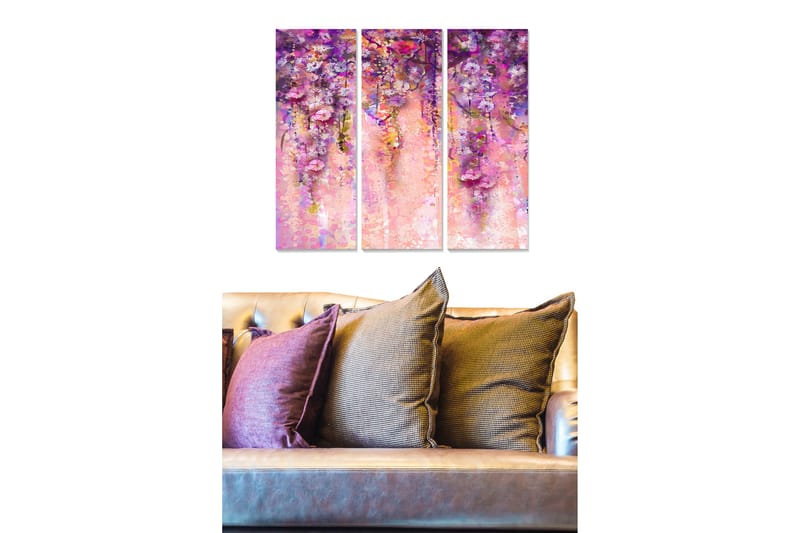 Tavla Floral 3-Pack Flerfärgad 20X50 - 20x50 cm - Inredning & dekor - Tavlor & konst - Canvastavla