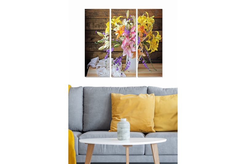 Tavla Floral 3-Pack Flerfärgad 20X50 - 20x50 cm - Inredning & dekor - Tavlor & konst - Canvastavla